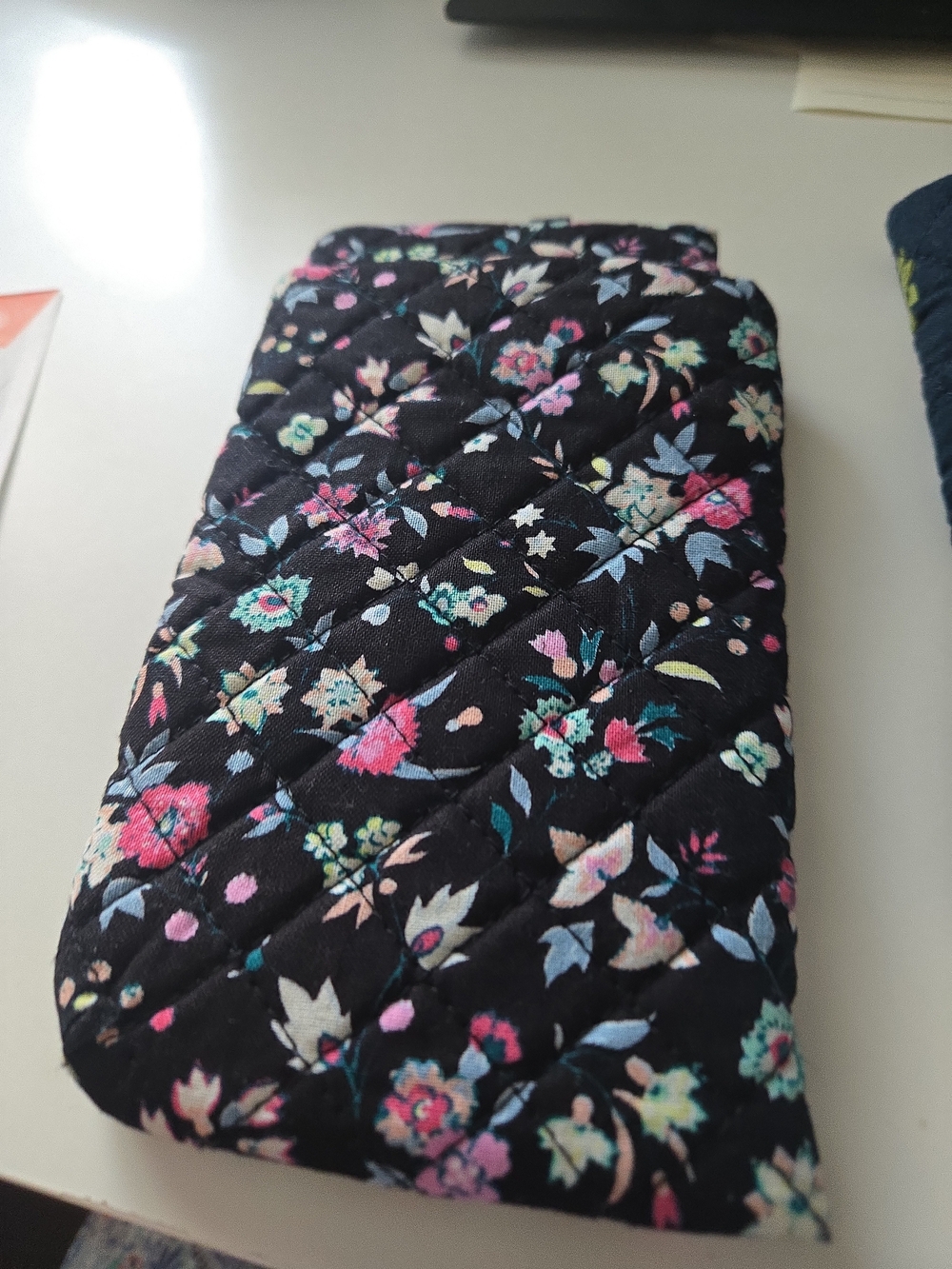 Vera Bradley Black Quilted Floral Eyeglass Pouch Set Price Is For The Pair - Picture 5 of 8